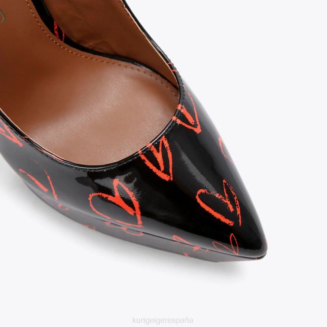 Kurt Geiger mujer Tribunal de la plataforma Shoreditch de Londres 2LPR408 | calzados negro rojo